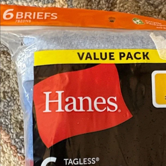 Hanes Men's Tagless Briefs - Black, Blue, Red Assortment - Picture 2 of 2